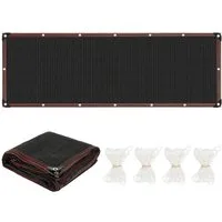 Clanmacy Sonnensegel Schattiernetz 200x600cm HDPE UV-beständig Schwarz Geeignet für Gärten