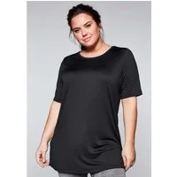Sheego Trainingsshirt Longshirt Kurzarm