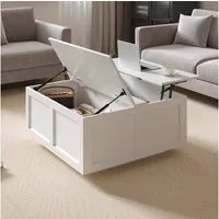 radelldar Couchtisch Wohnzimmertisch höhenverstellbar Stauraum  (40-54) x 78 x 78cm (1-St), Höhenverstellbare Tischplatte