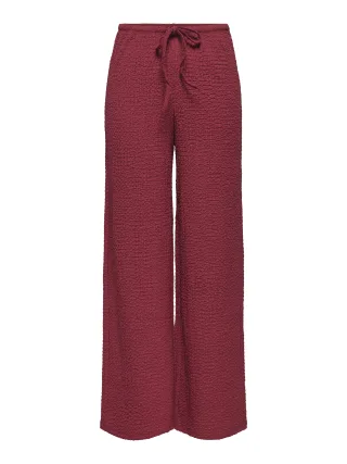 ONLY - ONLERIKKA HW WIDE CRINKLE PANT PNT Brick Red - Gr. - 32