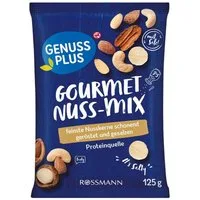 GENUSS PLUS Nüsse Gourmet Nuss Mix geröstet und gesalzen, 125 g, vegan / glutenfrei / laktosefrei*