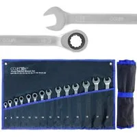 CCLIFE Ratschenringschlüssel 14tlg Gelenk Ratschenschlüssel Set 8-22mm Ring-Maulschlüsset (14 St)