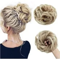 LuxusKollektion Echthaar-Extension Haarteil Echthaar Dutt Haargummi 55 g Kaffee braun Gebleichtes Blond