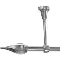 BASIT Gardinenstange Edelstahloptik 19mm mit Deckenträgern 120 cm E14, Ø 19 mm, 1-läufig, verschraubt, Metall, D18 120 cm E14 Zwirbel