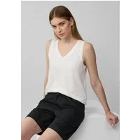 s.Oliver Muscleshirt T-Shirt Top mit Flammgarnstruktur und V-Ausschnitt