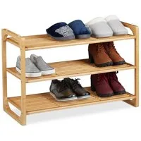 relaxdays Schuhregal Bambus stapelbar