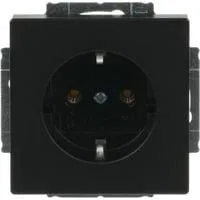 Steckdosen-Einsatz CEE 7/3 Typ F Unterputz mit Steckklemme 16 Ampere 250 Volt schwarz (matt), Retail