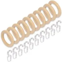 Liedeco Gardinenring, Gardinenstangen, (Packung, 10-St., mit Faltenlegehaken), für Gardinenstangen Ø 28 mm