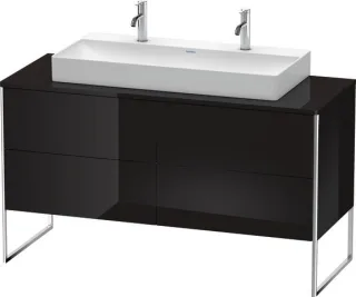 Duravit XSquare Konsolenwaschtischunterbau bodenstehend Schwarz Hochglanz 1400x548x778 mm - XS4925M4 XS4925M4040