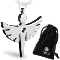 FABACH Schlüsselanhänger Schutzengel Fabiel mit Herz - Engel Anhänger aus Metall
