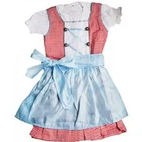 German Wear Dirndl GW1710 Red/Blue Dirndl-set Mädchendirndl kinder Trachten Kleid Rot/ Blauer Schürze