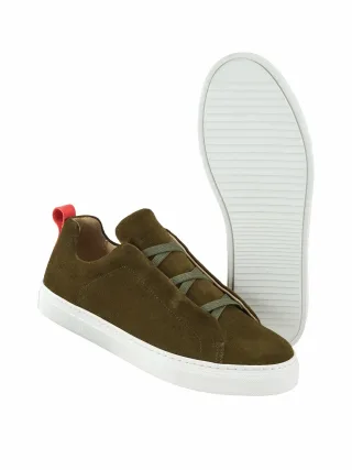 Mey & Edlich Herren Slip-On-Sneaker Grün Rindvelours