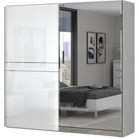 OTTO home Schwebetürenschrank Piano, mit Einlegeböden, Kleiderstangen, Spiegel, Türen soft-close (in 3 Breiten, 224cm hoch, mit verchromten Aufleistungen) mit Spiegeltür, FSC-zertifizierter Holzwerkstoff
