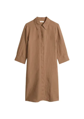 Marc OPolo Casual - Leinenkleid loose Burnt Brown - Gr. - 34