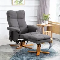 HOMCOM Massagesessel Hocker, 360°drehbarer mit Massage, TV-Sessel, Polyester (Massagesessel, 2-St., Relaxsessel), für Wohnbereich, Dunkelgrau