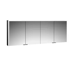 emco LED-Lichtspiegelschrank Prime 3 Aufputz, 2000 mm, 4-türig, schwarz, 949714310 949714310