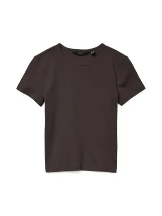 VERO MODA - VMCHLOE SS SHORT TOP JRS NOOS Chocolate Torte - Gr. - XL