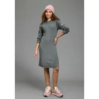 KangaROOS Strickkleid mit Rippstrick, Langarm, figurbetonte Passform, elastisch