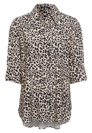 Marc Aurel - Hemd mit Leopardenprint light sand varied - Gr. - 38