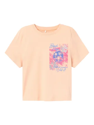NAME IT - NKFJATRINE LOOSE SS TOP peach parfait - Gr. - 122/128