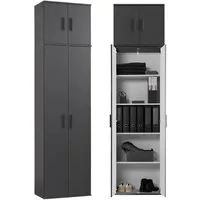 mokebo Mehrzweckschrank Der Extralange Made in Germany, Aktenschrank, Flurschrank, Schuhschrank in Anthrazit