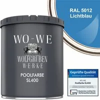 WO-WE Bodenversiegelung Schwimmbadfarbe Poolfarbe Schwimmbeckenfarbe SL400, 1-20L, Seidenmatt, Wasserbeständig