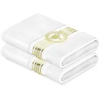 Belle Arti Handtücher Gästehandtücher Badetücher Duschtücher Saunatücher Mäander Amphore Set, (2-St), schwarz weiss, gold hochwertig eingestickt Baumwolle weich saugstark
