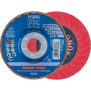 PFERD TOOLS POLIFAN STRONG Fächerscheibe PFR konisch CO-FREEZE SGP INOX für Edelstahl - 67789015