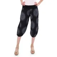malito more than fashion Haremshose malito Damen Haremshose Capri 7196 Aladinhose Capri mit Orient Print Einheitsgröße