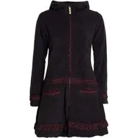 Vishes Kurzmantel Lange Fleecejacke Fleecemantel Übergangsjacke ECO-Fleece Goa, Hippie, Elfen Style