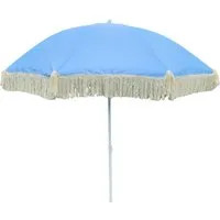 Meinposten Sonnenschirm Strandschirm Schirm UV Schutz mit Fransen Tasche knickbar Ø 150 cm, abknickbar