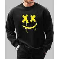 RMK Rundhalspullover Herren Pullover Sweatshirt Hoodie Pulli Smile Smiley Oversize mit lizenziertem Print