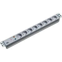 Bachmann 19" Steckdosenleiste 8-fach mit ÜS ohne Schalter Steckdosenleiste (Kabellänge 2 m), 333.404