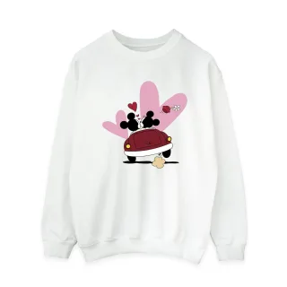 Disney - "Mickey Mouse Car Print" Sweatshirt für Damen (Weiß)