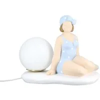 GILDE Tischleuchte BECKY Tischleuchte - blau - Kunstharz - Höhe 23cm x Breite 28cm - Deko, Tischlampe - Schreibtischlampe - Nachttischlampe