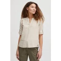 OXMO Langarmbluse OXAnja Sommerliche Tunika aus Leinenmix
