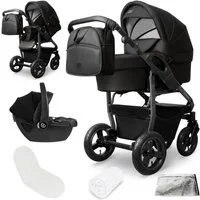 bergsteiger Kombi-Kinderwagen Babywagen Capri 3in1, Kombikinderwagen Komplettset, (10-tlg)