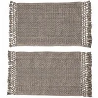 Mirabeau Badematte Badematte 2er Set Faelwyn grau, Höhe 400 mm, 100% Baumwolle
