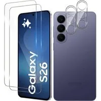 SmartUP Displayschutzglas 2X Schutzglas für Samsung Galaxy S26 Display Kamera Panzerglas Full 9H für Samsung Galaxy S26, kompletter Rundumschutz