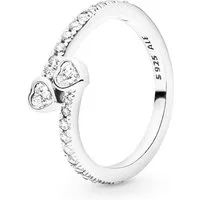 Pandora Fingerring Pandora Two Sparkling Hearts Ring 191023CZ Damenring