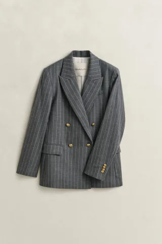 GANT - Pinstripe Club Blazer charcoal melange - Gr. - 44