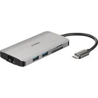 DUB-M810 8-In-1 USB-C Hub, Dockingstation grau, HDMI, USB-C PD, RJ-45