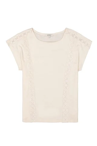 Garcia - Top mit Stickerei beige - Gr. - L