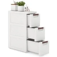 KOMFOTTEU Sideboard, Nischenschrank schmal, Badschrank mit Schubladen & Rollen
