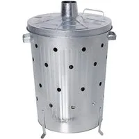 HAC24 Feuerkorb Verbrennungstonne Gartenabfall Verbrenner Brenntonne Feuertonne, (1-St), 75l Metall Verzinkt mit Deckel