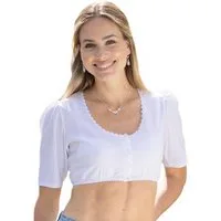 Nina Von C. Dirndlbluse Dirndl-Bluse Keulenärmel Marlene (Stück, 1-tlg) dezente Knopfleiste, Rundhalsausschnitt mit Zierkante