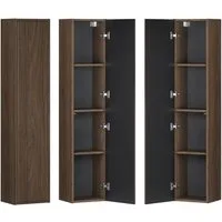 Lomadox Hochschrank TEMUCO-56-WALNUT in Walnuss mit Rahmenfräsung, 30 cm breit, grifflos