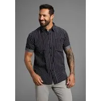 Man's World Kurzarmhemd modern gestreift