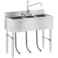 Royal Catering Spülenschrank Spültisch 3 Becken 100 x 50 cm Spülbecken Edelstahlspüle Gastro Spüle
