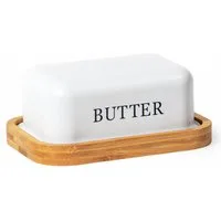 Zedelmaier Butterdose Butterdose,Butterglocke für 250g Butter,mit nachhaltigem holzdeckel, (Packung)